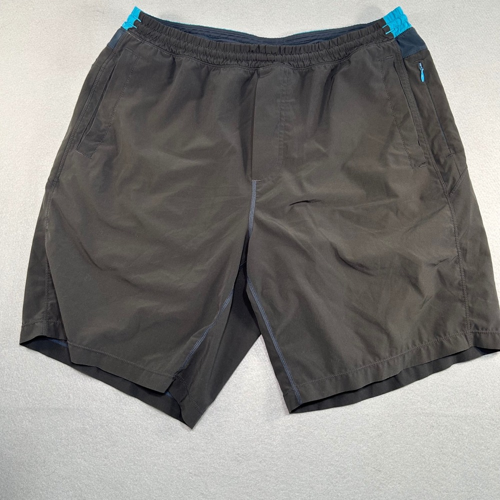 Birddogs Gym Shorts Mens XL Gray Blue Lined Athletic Boom for Your Boomstick